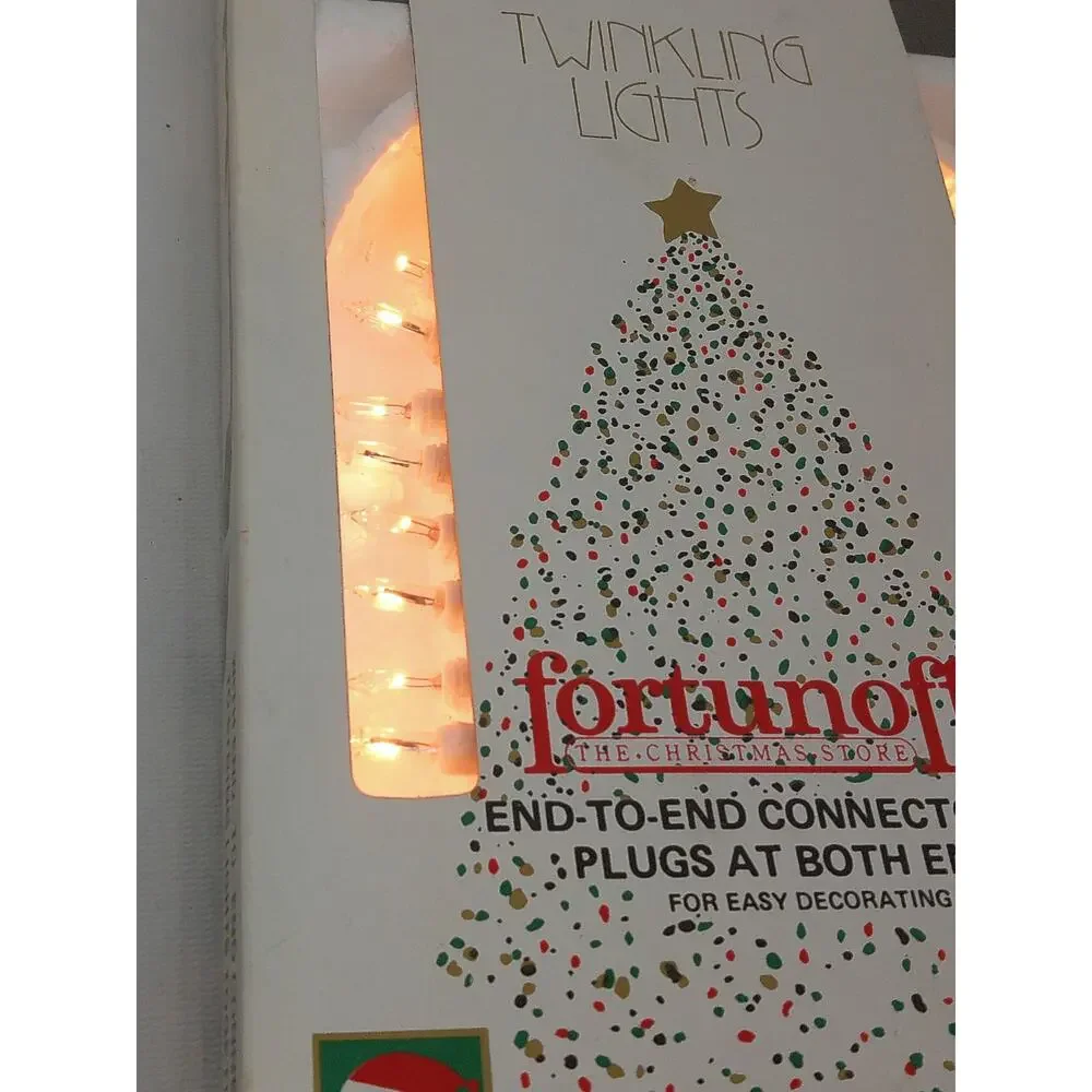 Vtg Fortunoff Kurt Adler Christmas Tree Lights 50 Twinkling End-to-End Plugs